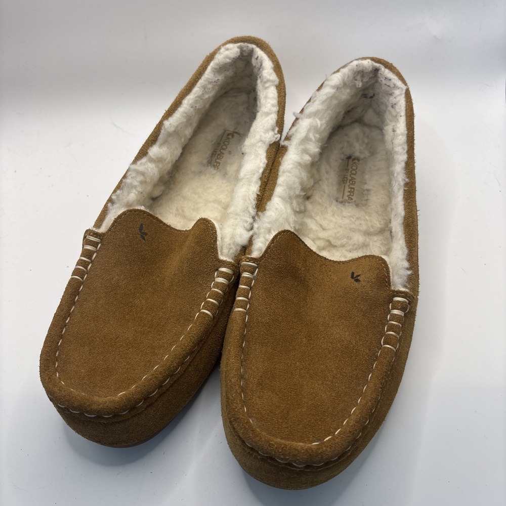 Koolaburra By UGG Lezly Women's Size 8 Chestnut Tan Suede Slippers Comfy Sherpa